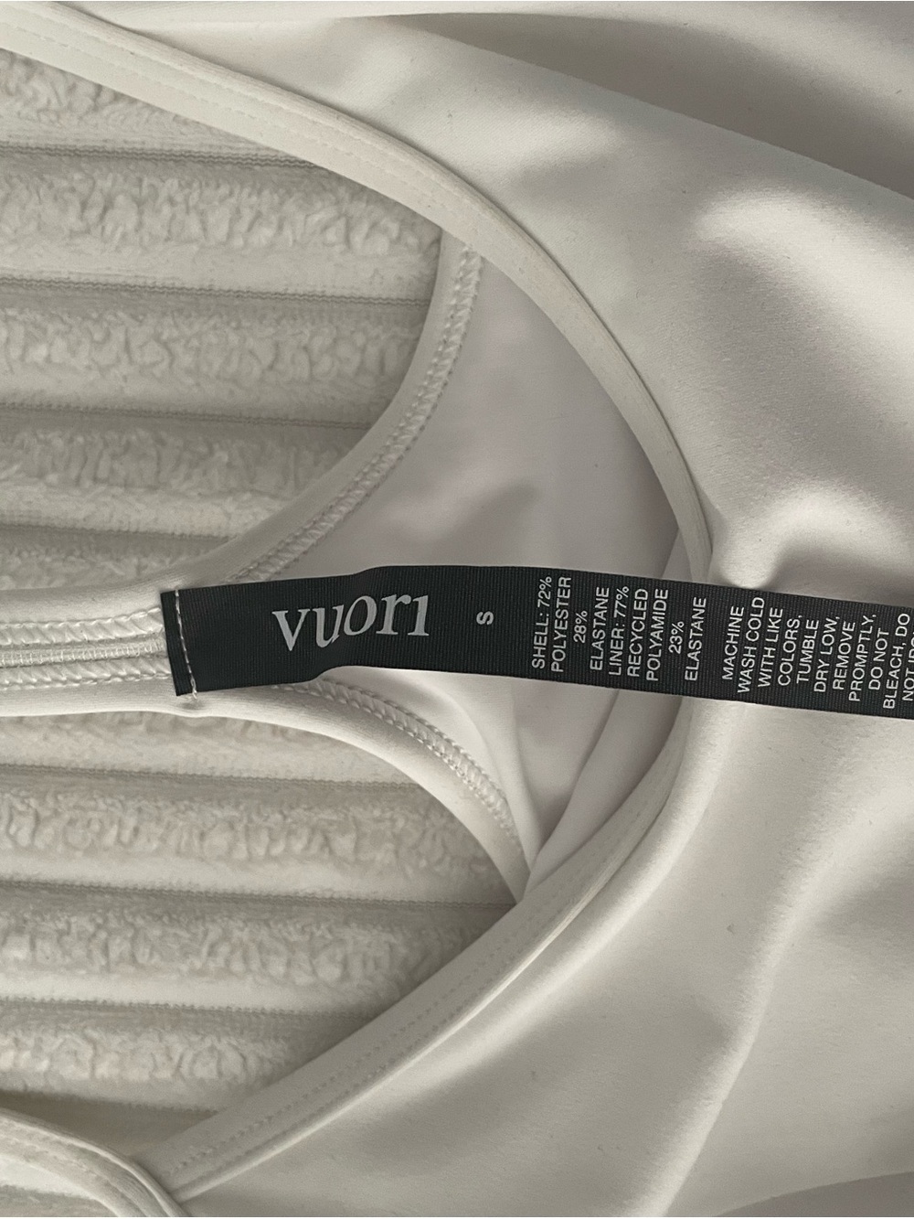 Vuori White Athletic Tank with Built-In Shelf - Picture 3 of 3